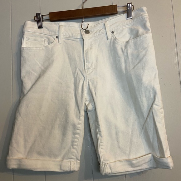 Levis white bermuda denim Shorts mens 31 coastal summer unisex - Picture 6 of 6